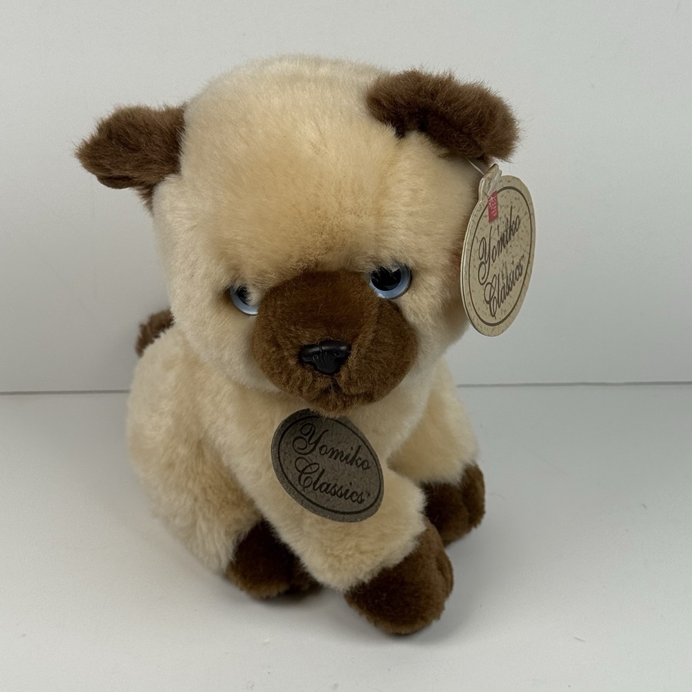 NWT Russ Berrie Yomiko Classic Siamese Cat Plush Stuffed Animal Blue Eyes Feline